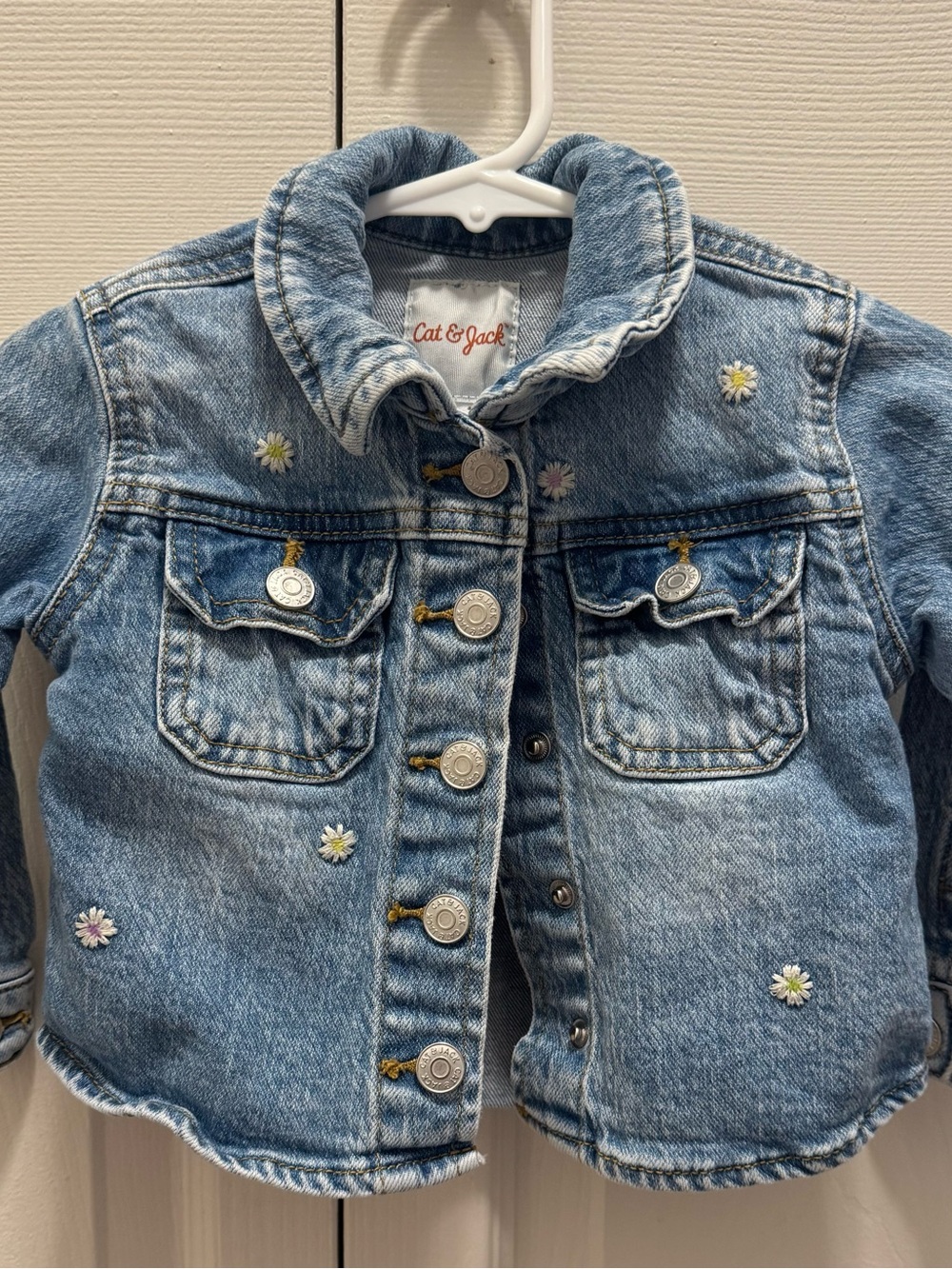 Baby girl Denim Kids Jacket with Daisy Embroidery 18 months